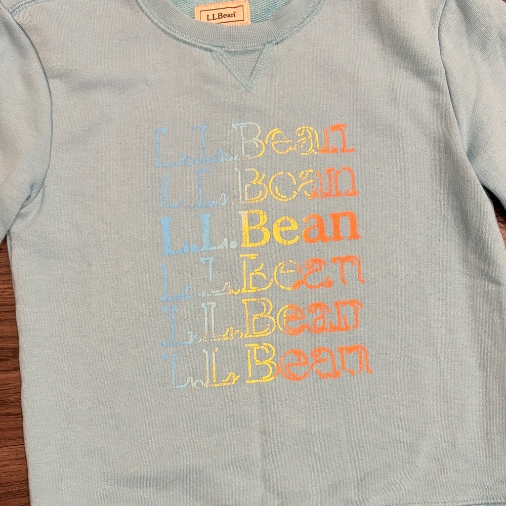 L.L. Bean Kids Teal Crew Sweatshirt with Logo Size Small / 4 Girl - Picture 3 of 3